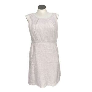 Tahari Women's Beige Linen Sleeveless Dress Size 14‎